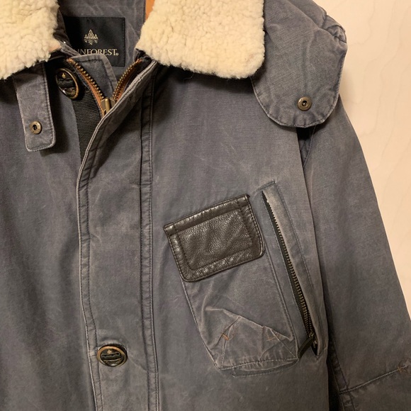 Rainforest ThermoLuxe Real Shearling Trim Daviston Coat Jacket - Black - Size XL - Picture 4 of 10